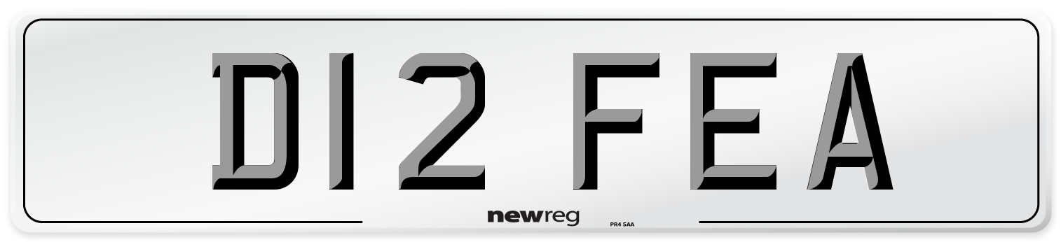 D12 FEA Number Plate from New Reg